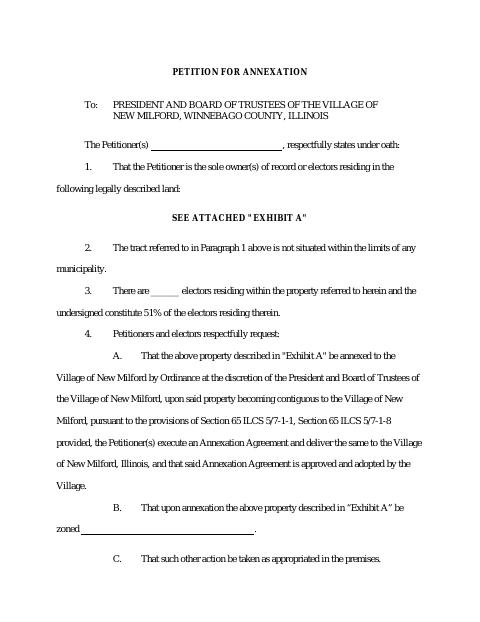 First page of the Petition for Annexation