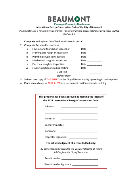 First page of the International Energy Conservation Code