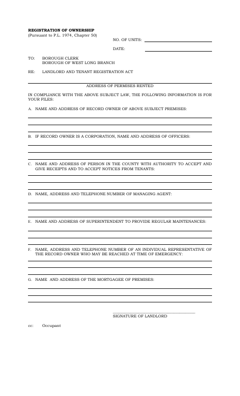 First page of the Registration of Ownership