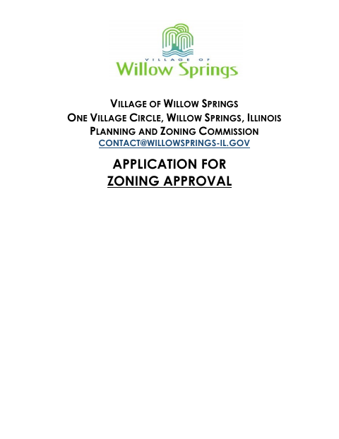 First page of the Application for Zoning Approval