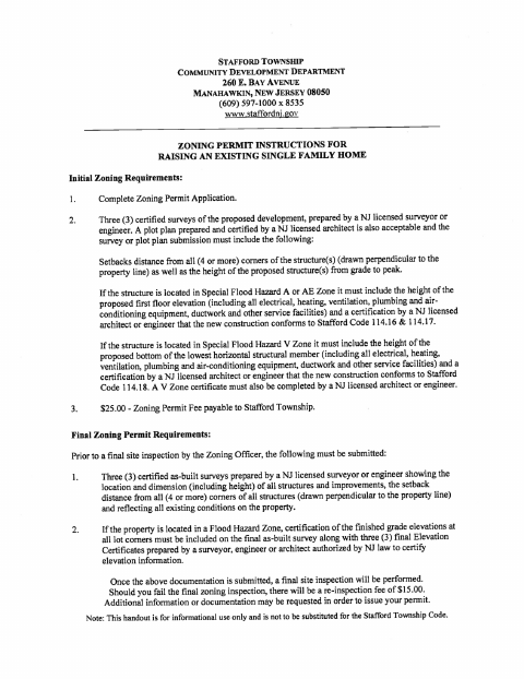 First page of the Elevating an Existing Structure