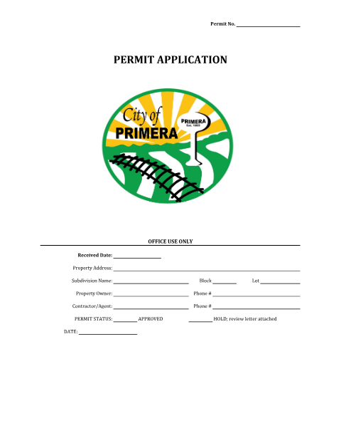 First page of the Residential Permit Application