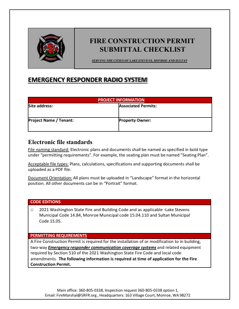 First page of the Emergency Responder Radio System