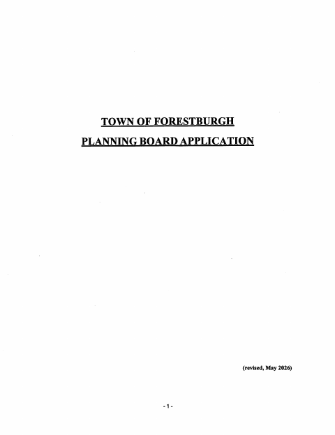 First page of the Planning Board Application and Owner’s Proxy
