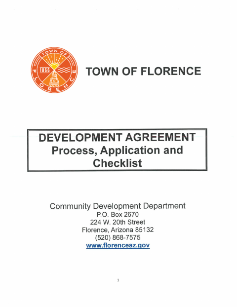 First page of the Development Agreement Application