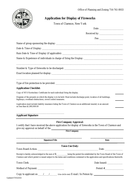 First page of the Fireworks Display Application