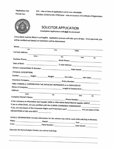 First page of the Solicitor Registration Application