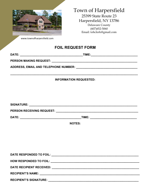 First page of the FOIL Request Form