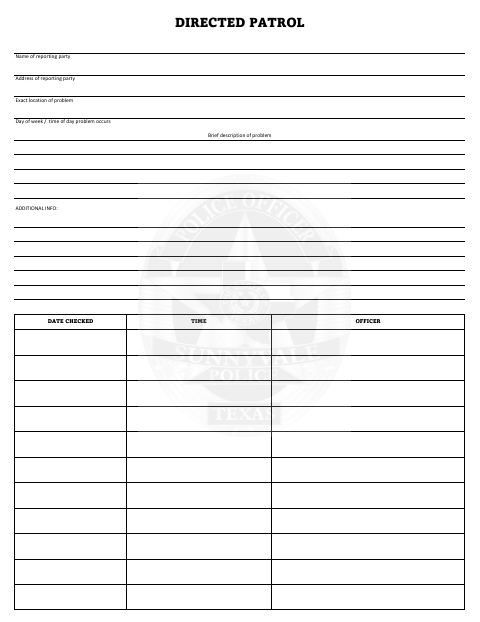 First page of the Directed Patrol