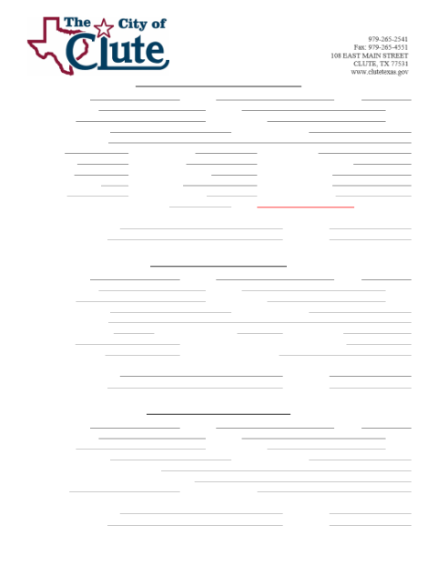 First page of the Application for Plumbing Permit