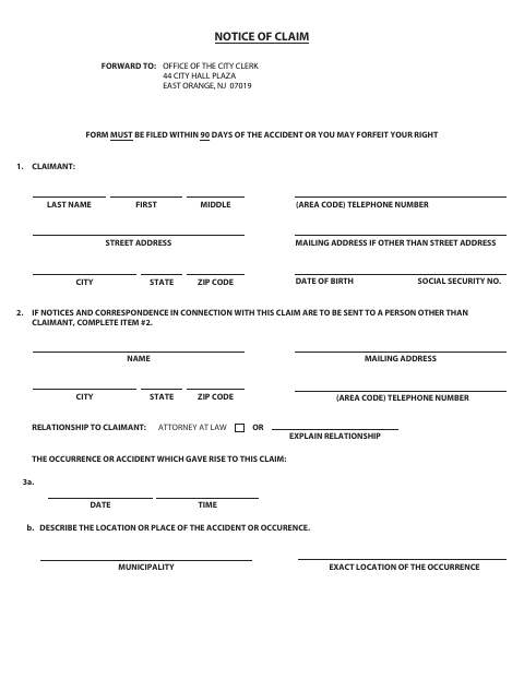 First page of the Notice of Claim