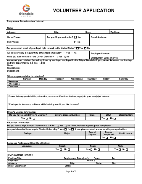 First page of the Building Safety Volunteer Application