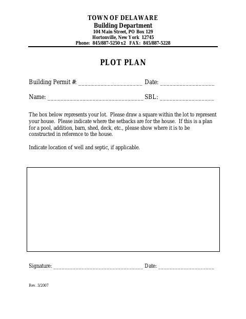First page of the Plot Plan