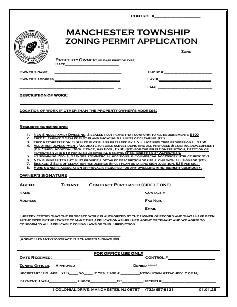 First page of the Zoning Permit Application
