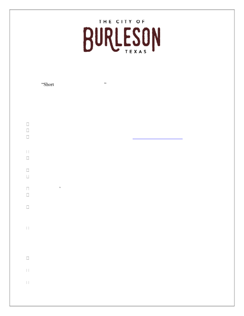 First page of the Short-Term Rental Application