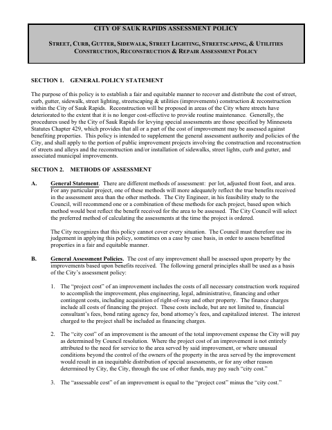 First page of the Special Assessment Deferral Application