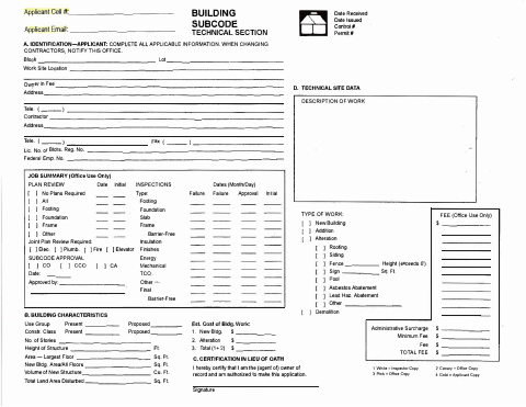 First page of the Building Demolition Application