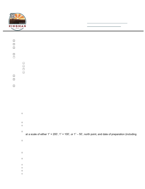 First page of the Preliminary Subdivision Plat Checklist