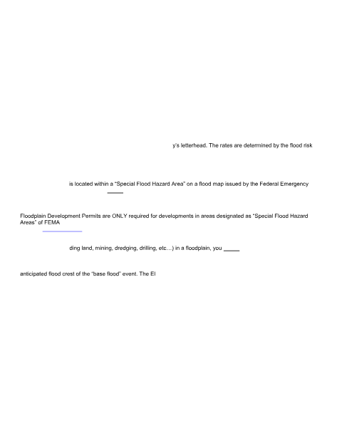 First page of the Floodplain Development Permit Application
