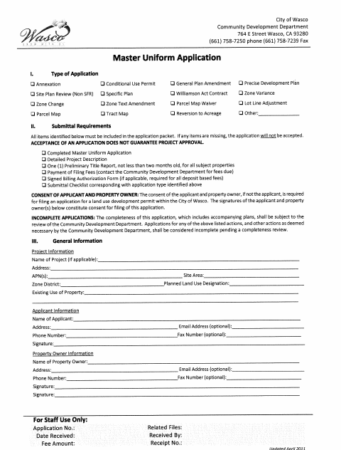 First page of the Williamson Act Contract Cancellation Application