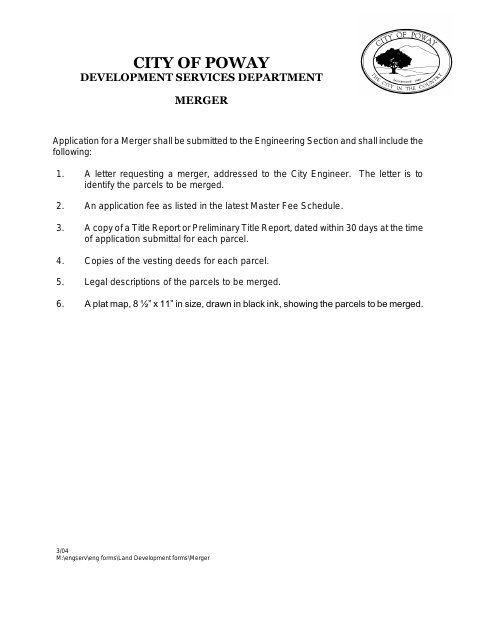 First page of the Merger Application