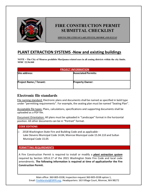 First page of the Plant Extraction Systems