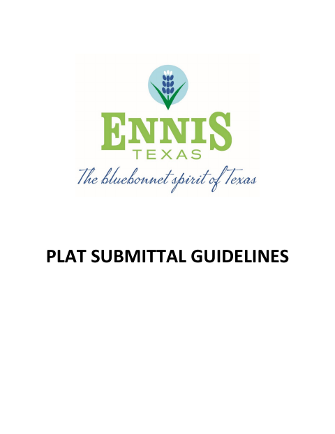 First page of the Plat Submittal Guidelines