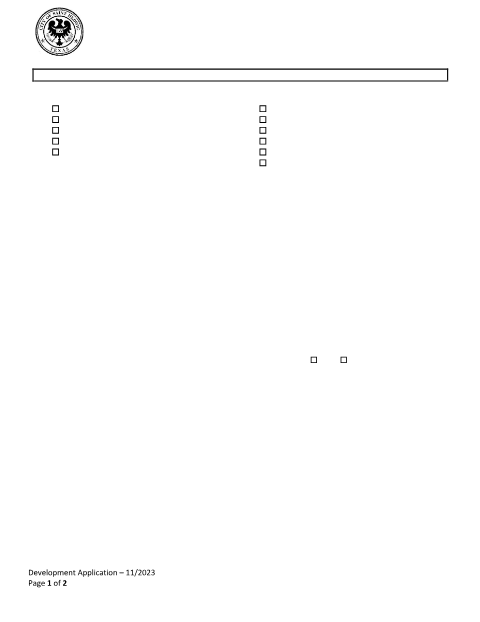 First page of the Development Application (Annexation, Zoning, Plat, or Special Use Permit)