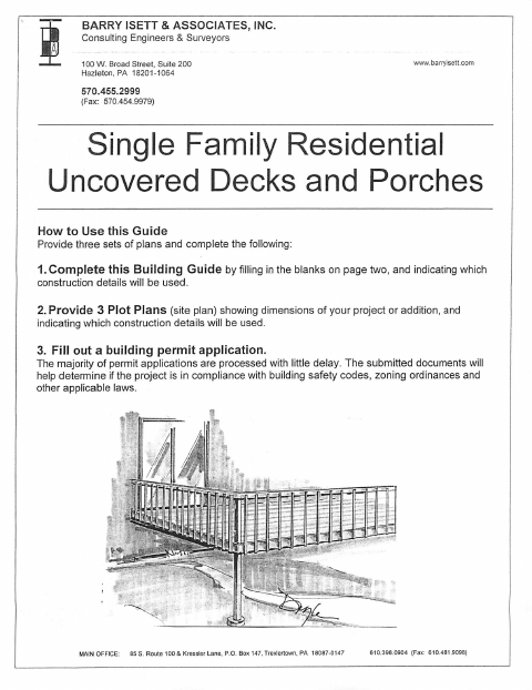 First page of the Single Family Residential Uncovered Decks and Porches