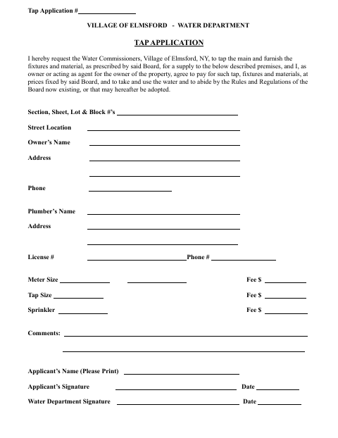 First page of the Tap Application