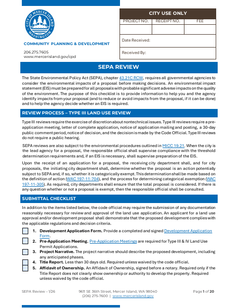 First page of the SEPA Review