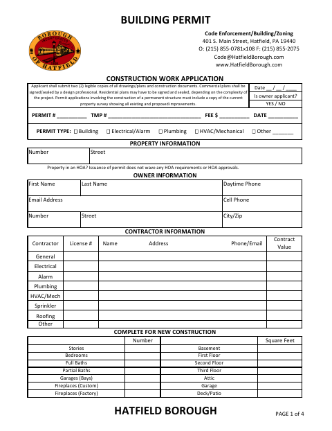 First page of the Building Permit