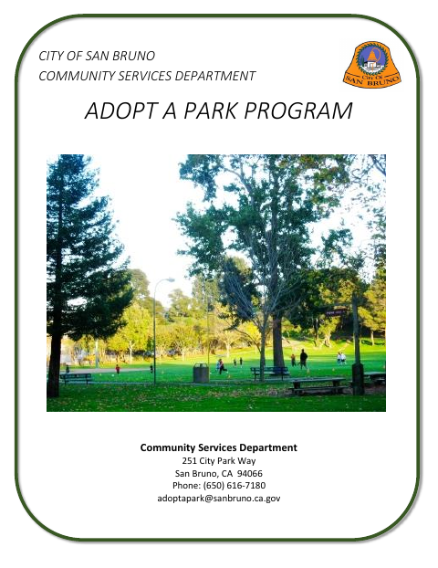 First page of the Adopt A Park Program