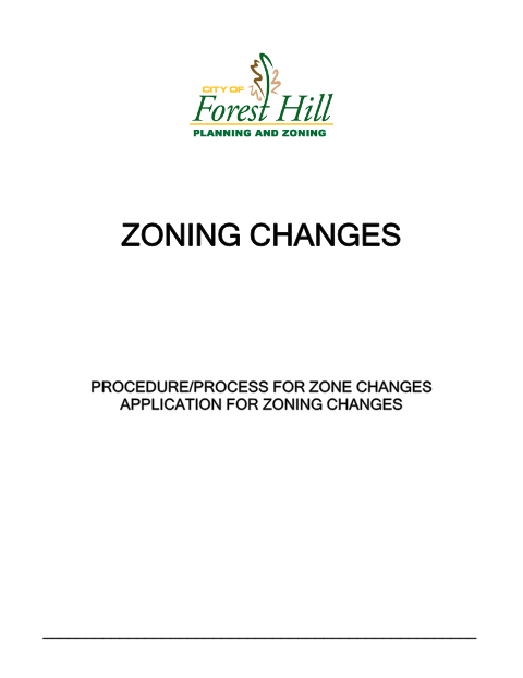 First page of the Zoning Change Application Packet