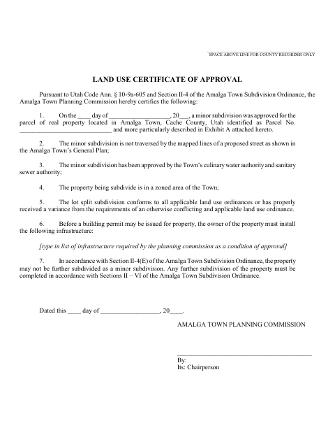 First page of the Land Use Certificate of Approval