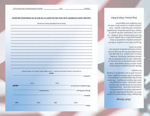 First page of the Police Commendation And Suggestion Form