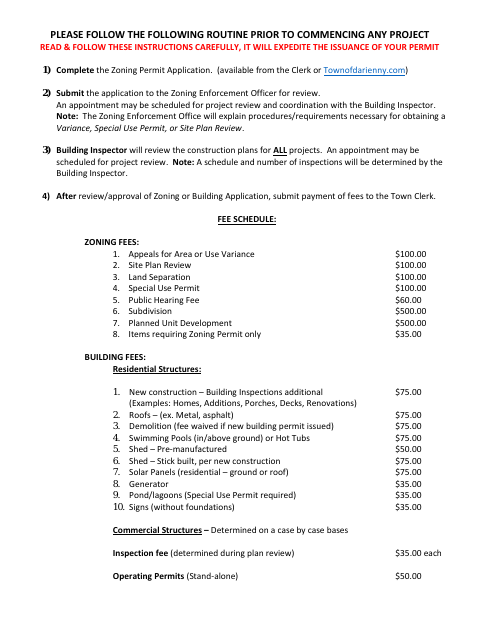 First page of the Building Permit Application