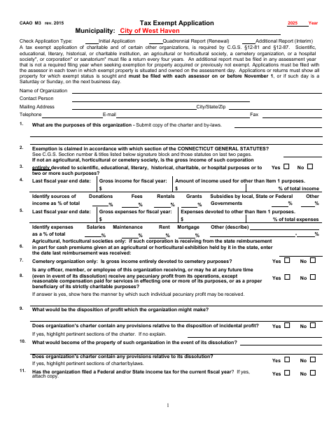 First page of the Tax Exemption Quadrennial Report