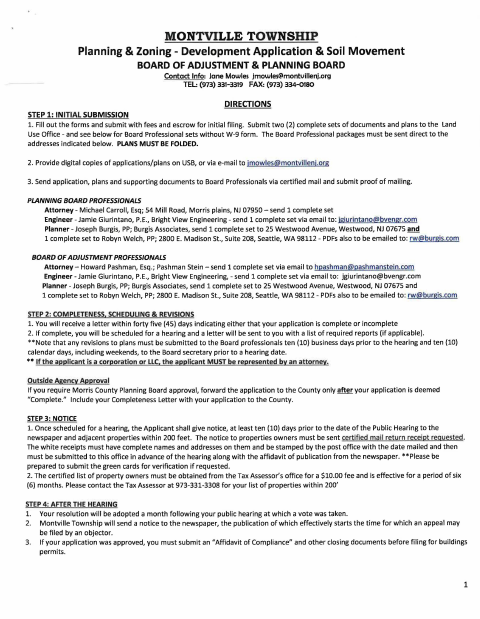 First page of the Land Development and Soil Movement Application