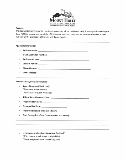 First page of the Billboard Application