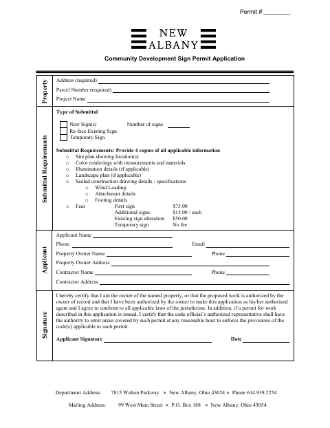 First page of the Sign Permit Application