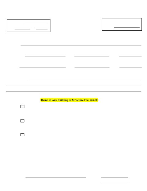 First page of the Demolition Permit Application