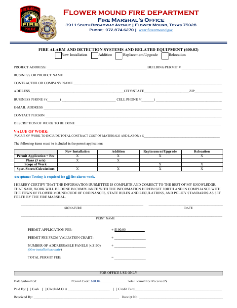 First page of the Fire Alarm and Detection Systems and Related Equipment
