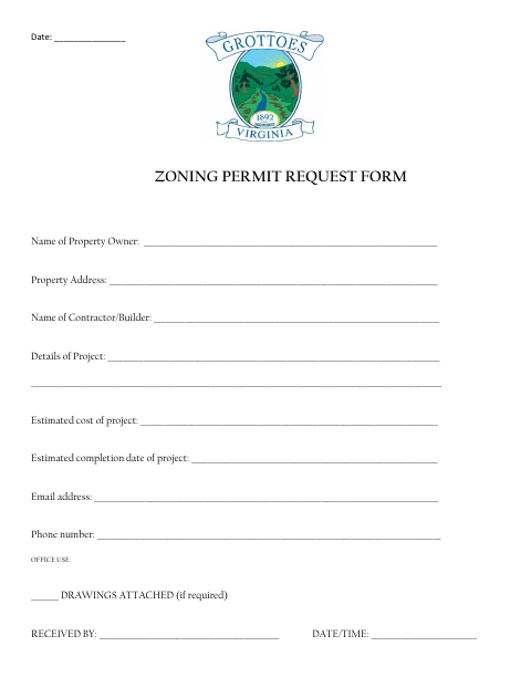 First page of the Zoning Permit Request Form