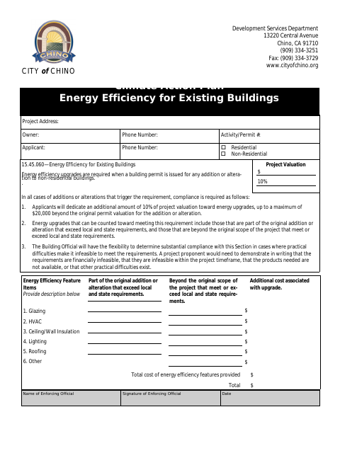 First page of the Energy Efficiency for Existing Buildings