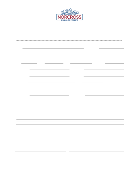 First page of the Alcohol Pouring / Taxi Permit Affidavit