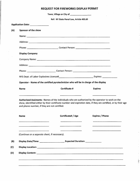 First page of the Fireworks Display Application