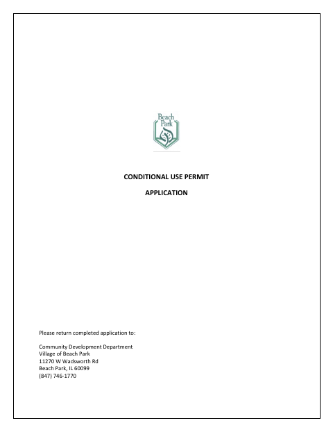 First page of the Conditional Use Permit Application