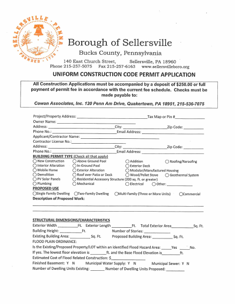 First page of the Building Permit Application