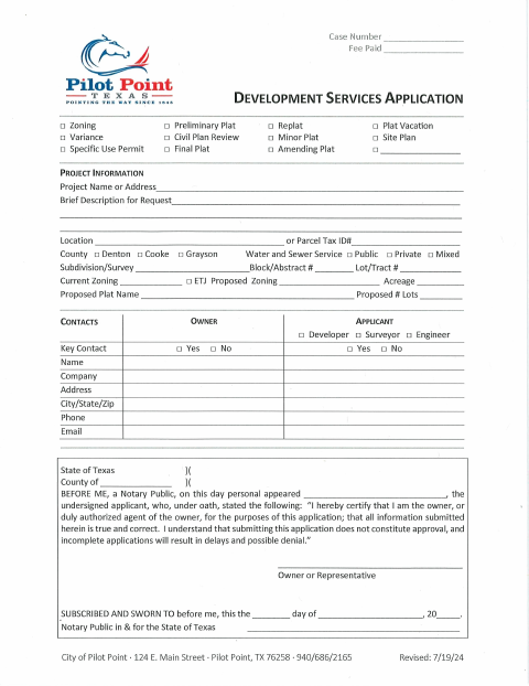 First page of the Special Use Permit Checklist and Application